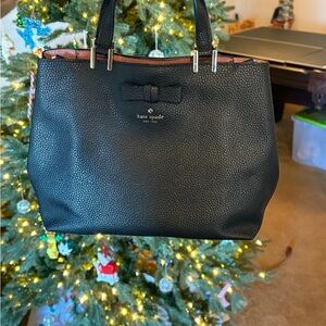 Kate Spade Black Leather Tote Bag